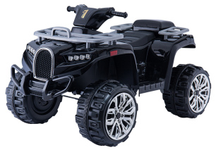 Electric Ride-On Quad ALLROAD 12V, Black, Huge Soft EVA Wheels, 2 x 12V, Engine, LED Lights,MP3 PLay