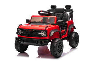Ford Bronco Elektroauto für Kinder mit Heckantrieb, lizenziert (Einsitzer), Rot, Lithium-Akku