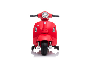 Elektroroller Vespa GTS für Kinder, Rot, mit Stützrädern, Lizenziert, 6-V-Batterie, Ledersitz