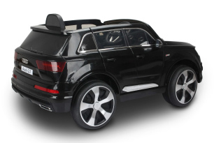 Auto elettrica per bambini Audi Q7 Quattro, Nero, con licenza ufficiale, a batteria, porte apribili