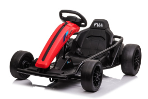 Drift Kart DRIFT-CAR 24V, Red, Smooth Drift wheels, 2 x 350W Motor, Drift mode at 13 Km / h, 24V Bat