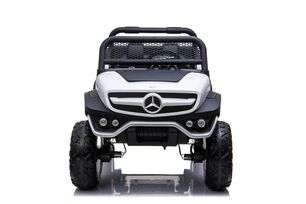 Electric Ride-On Toy Car Mercedes-Benz UNIMOG - White, 2.4Ghz Remote controller, 4 X 4, two-seats, S
