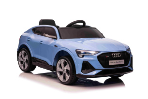 Electric Ride-on car Audi E-tron Sportback 12V, blue, wide single seat with three-point seat belt, 2