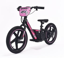 Elektro Laufrad für Kinder RIRIBIKE RTX6 24V (16"), Pink, Lithium-Akku, 250-W-Motor, Scheibenbremse