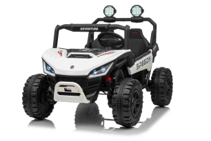 Electric Ride-on car T-REX Ride 4x4 Two-seater 24V, white, MP3 Player with USB/AUX input, 4x4 drive,