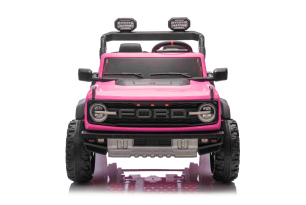 Ford Bronco XL elektrische kinderauto met achterwielaandrijving, gelicentieerd (tweezitter), roze, l