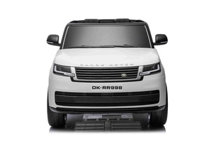 Electric Ride-on car Range Rover Model 2023, Two Seater, White, Leatherette Seats, Radio with USB In
