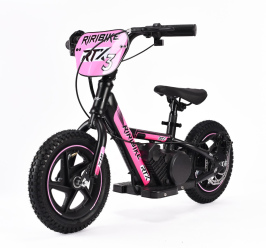 Elektro Laufrad für Kinder RIRIBIKE RTX3 24V (12"), pink, Lithium-Akku, 100-W-Motor, Scheibenbremse