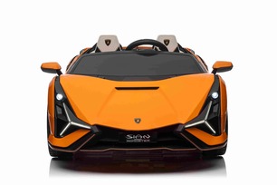 Electric Ride-on car Lamborghini Sian 4X4, orange, 12V, 2.4 GHz remote control, USB / AUX Input, Blu