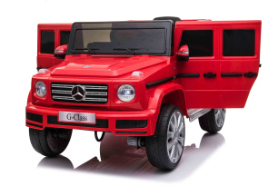Electric Ride-on car Mercedes G500 12V, red, 2.4 GHz remote control, USB / SD Input, Rear suspension