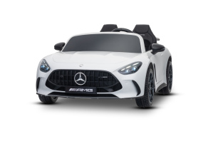 Electric Ride-on car Mercedes GT63 AMG 24V with 4x4 drive, white, Two-seater, Adjustable driver's se