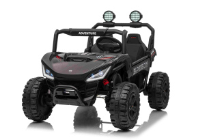 UTV Kinder Elektroauto 24V 4x4 | T-REX | 2-Sitzer | Schwarz | MP3-Player mit USB-/AUX-Eingang
