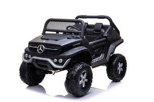 Electric Ride-On Toy Car Mercedes-Benz UNIMOG - Black, 2.4Ghz Remote controller, 4 X 4, two-seats, S