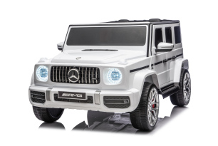 Electric Ride-on car Mercedes-Benz G63 AMG 4x4 Two-seater 24V, white, MP3 Player with USB/AUX and Bl