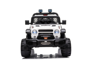 All Ride electric car with rear-wheel drive, white, 12V battery, High chassis, wide seat, Suspension