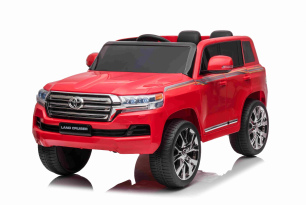 Electric Ride on Car Toyota Landcruiser 12V, RED, Leatherette seat, 12V/7AH Battery, Opening doors, 
