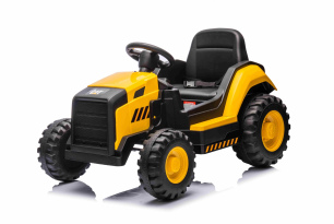 Licensed Caterpillar Electric Excavator, Single Seat, Yellow, USB Input on MP3 Player, Rear Drive wi
