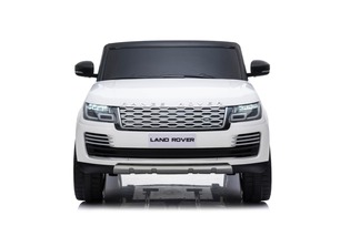 Electric Ride-On Range Rover, White, Double Leather Seat, LCD Display with USB Input, 4x4 Drive, 2x