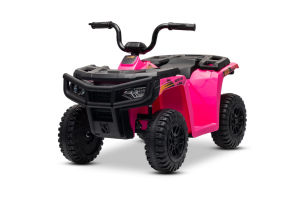 Licensed electric Ride-on quad Arctic Cat 12V with rear wheel drive, pink, LED lights, Lithium batte