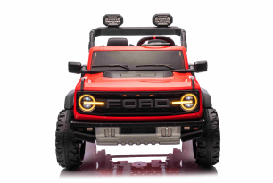 Ford Bronco XL elektrische kinderauto met achterwielaandrijving, gelicentieerd (tweezitter), rood, l