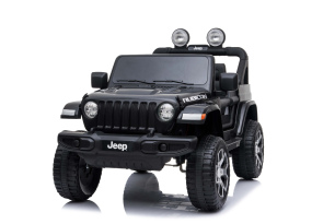 UTV Kinder Elektroauto 24V 4x4 | Schwarz | Zwei Ledersitze | Radio mit Bluetooth und USB-Eingang