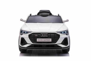 Electric ride-on car Audi E-tron Sportback 4x4 white, Leatherette seat, 2.4 GHz remote control, Eva