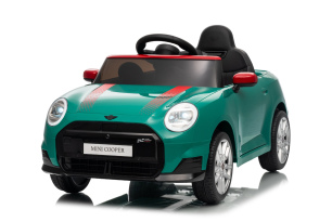 Mini Cooper macchina elettrica per bambini 12V, verde, lettore MP3 con connessione USB e Bluetooth, 