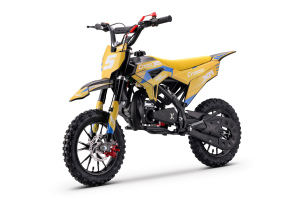 Dirtbike für Kinder 50 ccm | Beneo Motors CROSS XM Gelb | geeignet für 4–8 Jahre | Geschwindigkeitsb