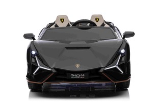 Electric Ride-on car Lamborghini Sian 4X4, black, 12V, 2.4 GHz remote control, USB / AUX Input, Blue