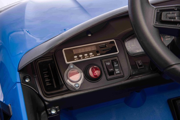 Auto elettrica per bambini Porsche Cayenne 12V con trazione posteriore - con licenza (1 posto), blu,