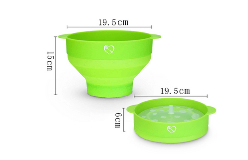 Richard Bergendi PoPuP Microwave Popcorn Popper with Convenient Handles, Silicone Popcorn Maker, Col