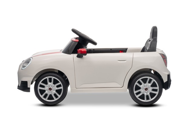 Electric Ride-on car Mini Cooper 12V, white, MP3 Player with USB and Bluetooth connection, 2.4 GHz r
