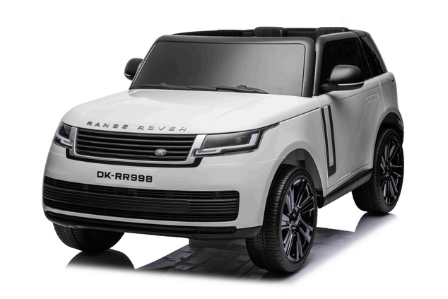 Electric Ride-on car Range Rover Model 2023, Two Seater, White, Leatherette Seats, Radio with USB In
