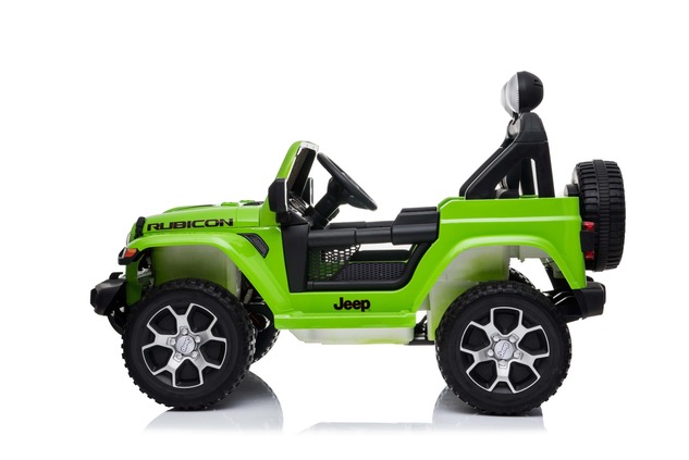 Electric Ride-On JEEP Wrangler, Green, Double Leather Seat, Radio with Bluetooth and USB Input, 4x4 