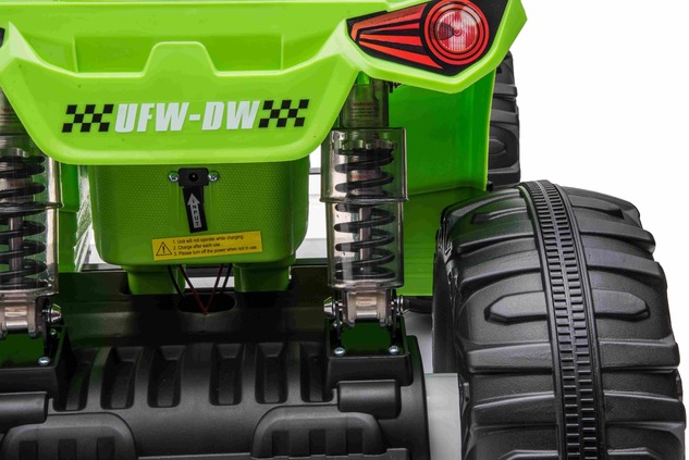 Electric QUAD SUPERPOWER 12V, green, Plastic wheels with rubber band, 2 x 45W Motor, plastic seat, s