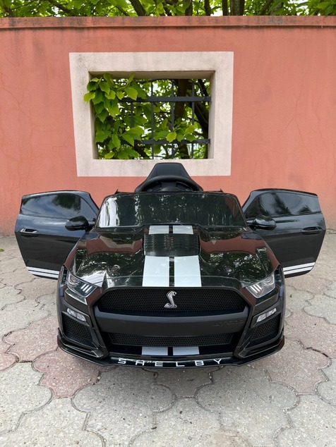 Ford Shelby Mustang GT 500 Cobra Electric Ride-on car, Black, 2.4 GHz Remote control, USB input, LED