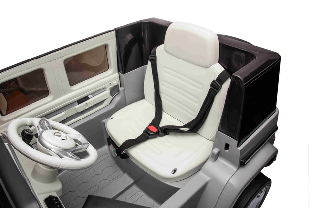 Electric Ride-on car Mercedes-Benz EQG 12V, grey, LED underlighted body parts, Functional front and 