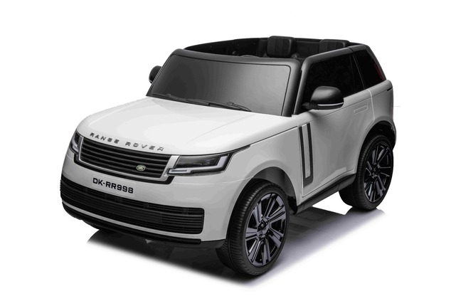 Electric Ride-on car Range Rover Model 2023, Two Seater, White, Leatherette Seats, Radio with USB In