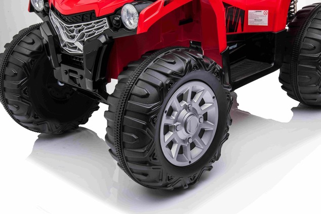 Electric QUAD SUPERPOWER 12V, red, Plastic wheels with rubber band, 2 x 45W Motor, plastic seat, sus