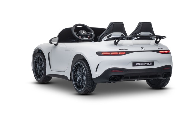 Electric Ride-on car Mercedes GT63 AMG 24V with 4x4 drive, white, Two-seater, Adjustable driver's se
