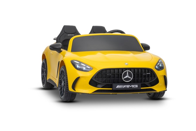 Electric Ride-on car Mercedes GT63 AMG 24V with 4x4 drive, yellow, Two-seater, Adjustable driver's s