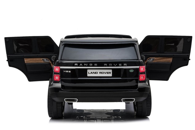 Electric Ride-On Range Rover, Black, Double Leather Seat, LCD Display with USB Input, 4x4 Drive, 2x