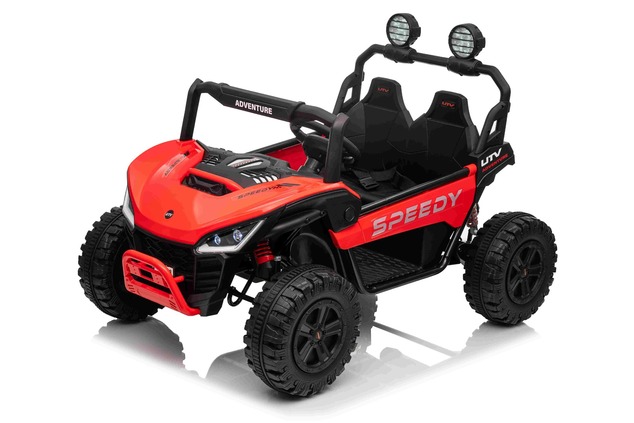 Electric Ride-on car T-REX Ride 4x4 Two-seater 24V, red, MP3 Player with USB/AUX input, 4x4 drive, L