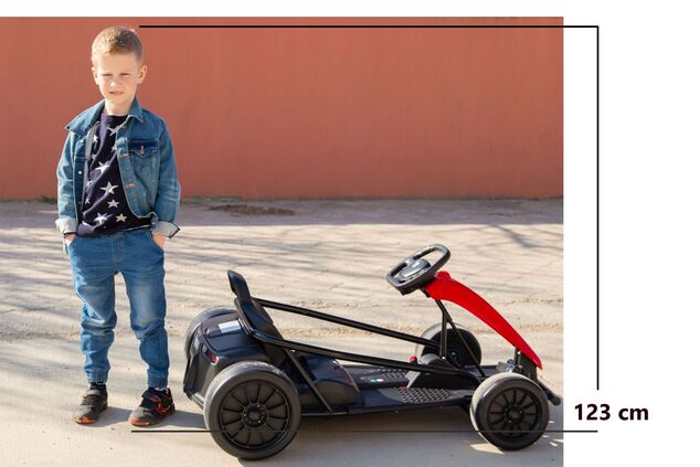 Drift Kart DRIFT-CAR 24V, White, Smooth Drift wheels, 2 x 350W Motor, Drift mode at 13 Km / h, 24V B