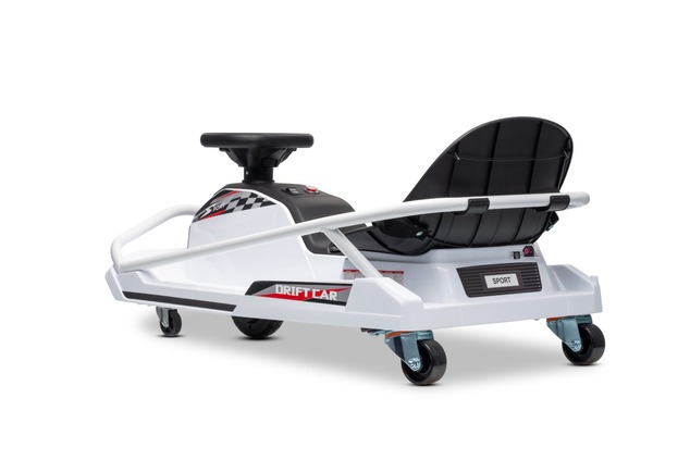 Beneo Motors Drift Electric Go-Kart 24V, White, 300W Brushless Motor, Lithium Battery, Drift Mode wi