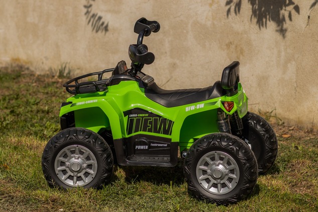 Electric QUAD SUPERPOWER 12V, green, Plastic wheels with rubber band, 2 x 45W Motor, plastic seat, s