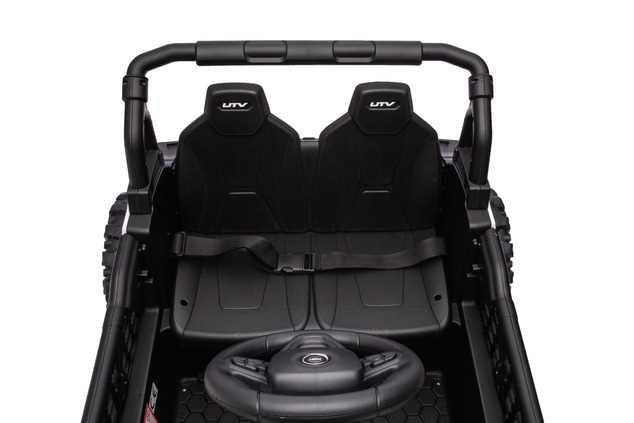 Electric ride-on car UTV Small 12V, white, Rear wheel drive, 12V battery, Plastic wheels, Wide doubl