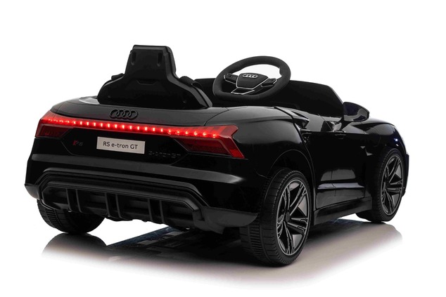 Electric Ride-on car Audi RS E-tron GT 12V, black, wide single seat, 2.4 GHz remote control, USB / A
