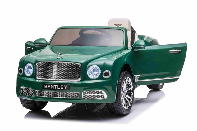 Electric ride-on car Bentley Mulsanne 12V, green, Leatherette seat, 2.4 GHz remote control, Eva whee