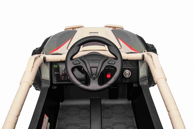 Electric Ride-on car Kawasaki TERYX KRX 1000 12V, khaki, single seat, rear axle suspension, 2.4 Ghz 